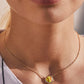 Kendra Scott Softball Short Pendant Necklace-Gold Chartreuse Magnesite