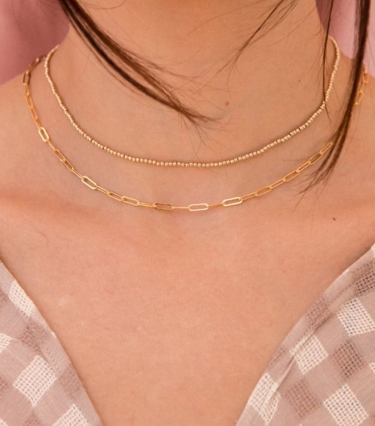 LeMel “Callie” Paperclip Chain Necklace-Gold