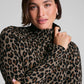 Spanx Ponte Jacquard Turtleneck-Light Leopard Print