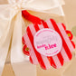 The Darling Effect Holiday Scalloped Frame Ornament-Peppermint Stripes