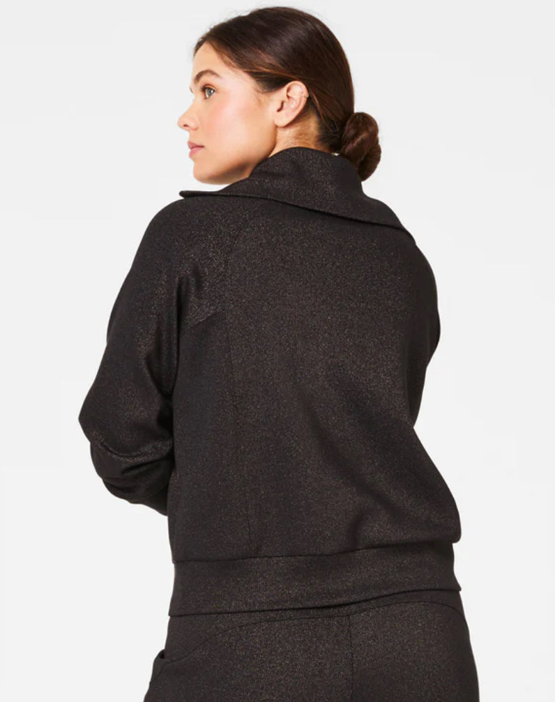 Spanx AirEssentials Half Zip-Very Black Gunmetal