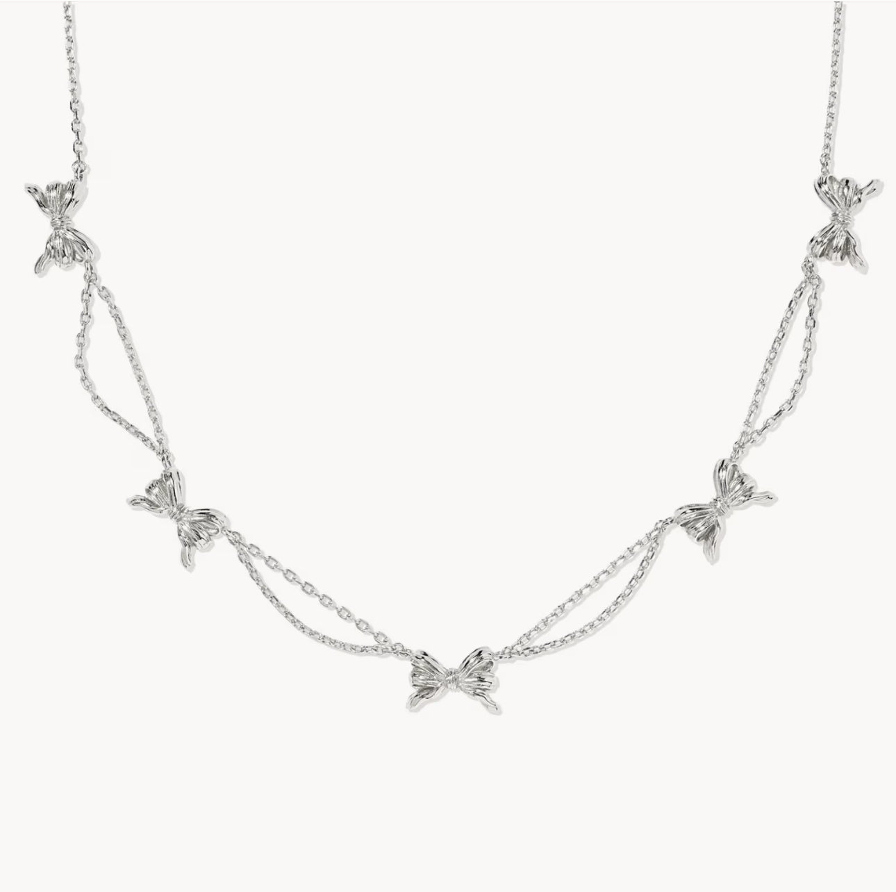Kendra Scott Bow Strand Necklace-Silver