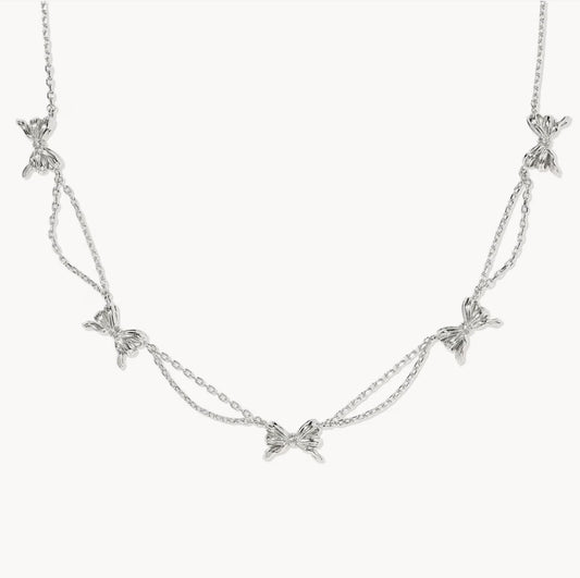 Kendra Scott Bow Strand Necklace-Silver
