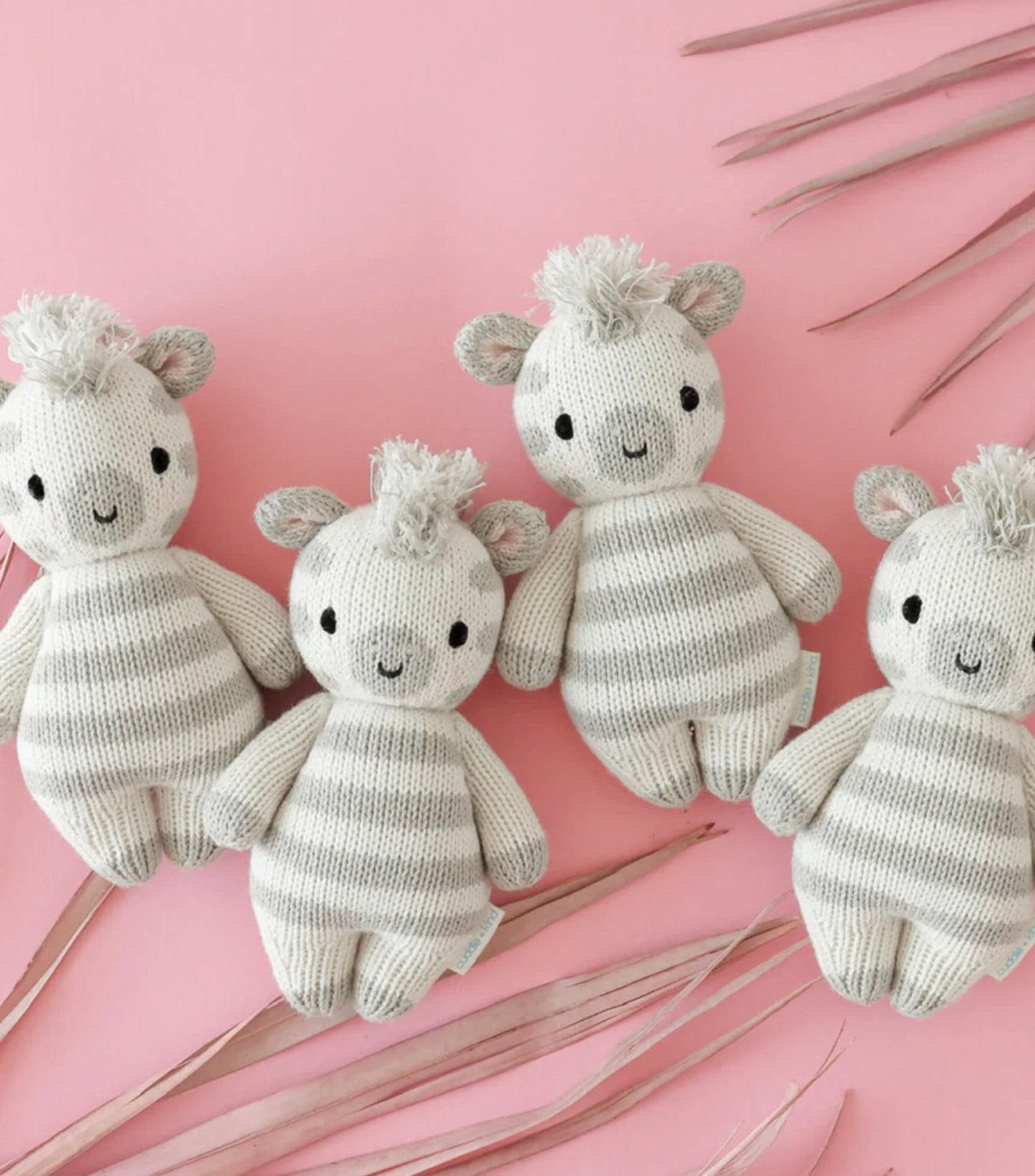 Cuddle + Kind “Baby Zebra” -Grey/White