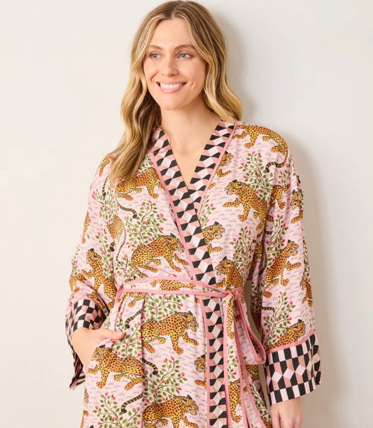 Printfresh "Bagheera" Eco Satin Robe-Blush
