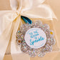 The Darling Effect Holiday Scalloped Frame Ornament-Silver Glitter