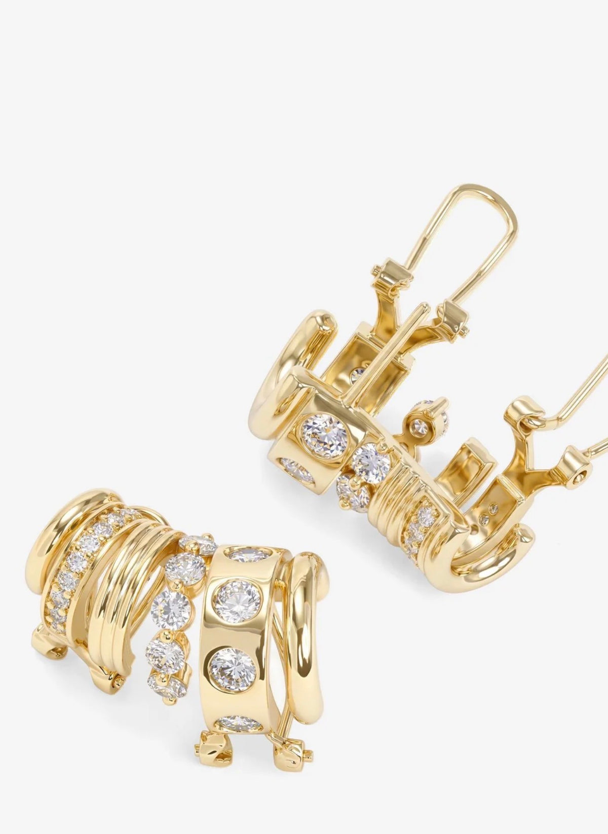 Melinda Maria "Ashley" Ear Crawler-Gold/White CZ