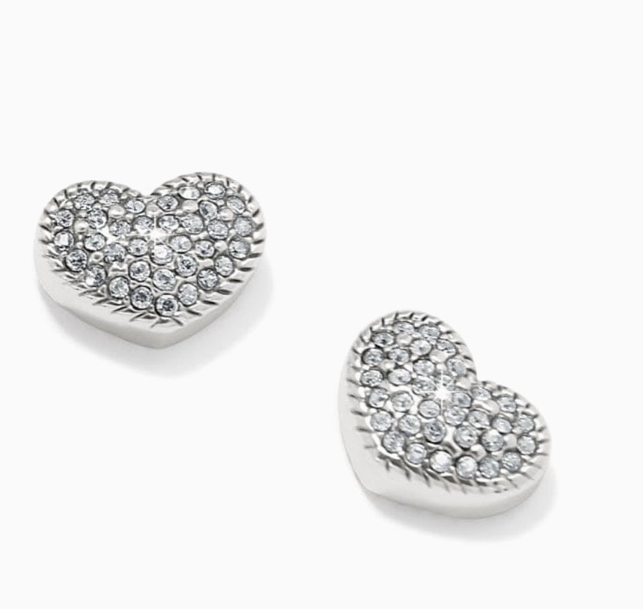 Brighton Illumina Celeste Heart Post Earrings-Silver