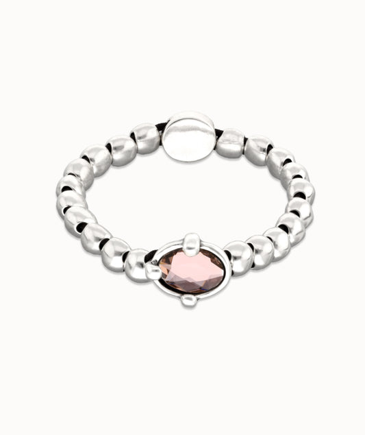 Uno de 50 “Ser Deslumbrante” (be stunning) Stretch Bracelet- Silver/Pink