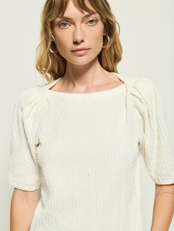 Nation LTD "Deana" Textured Tee-Porcelain