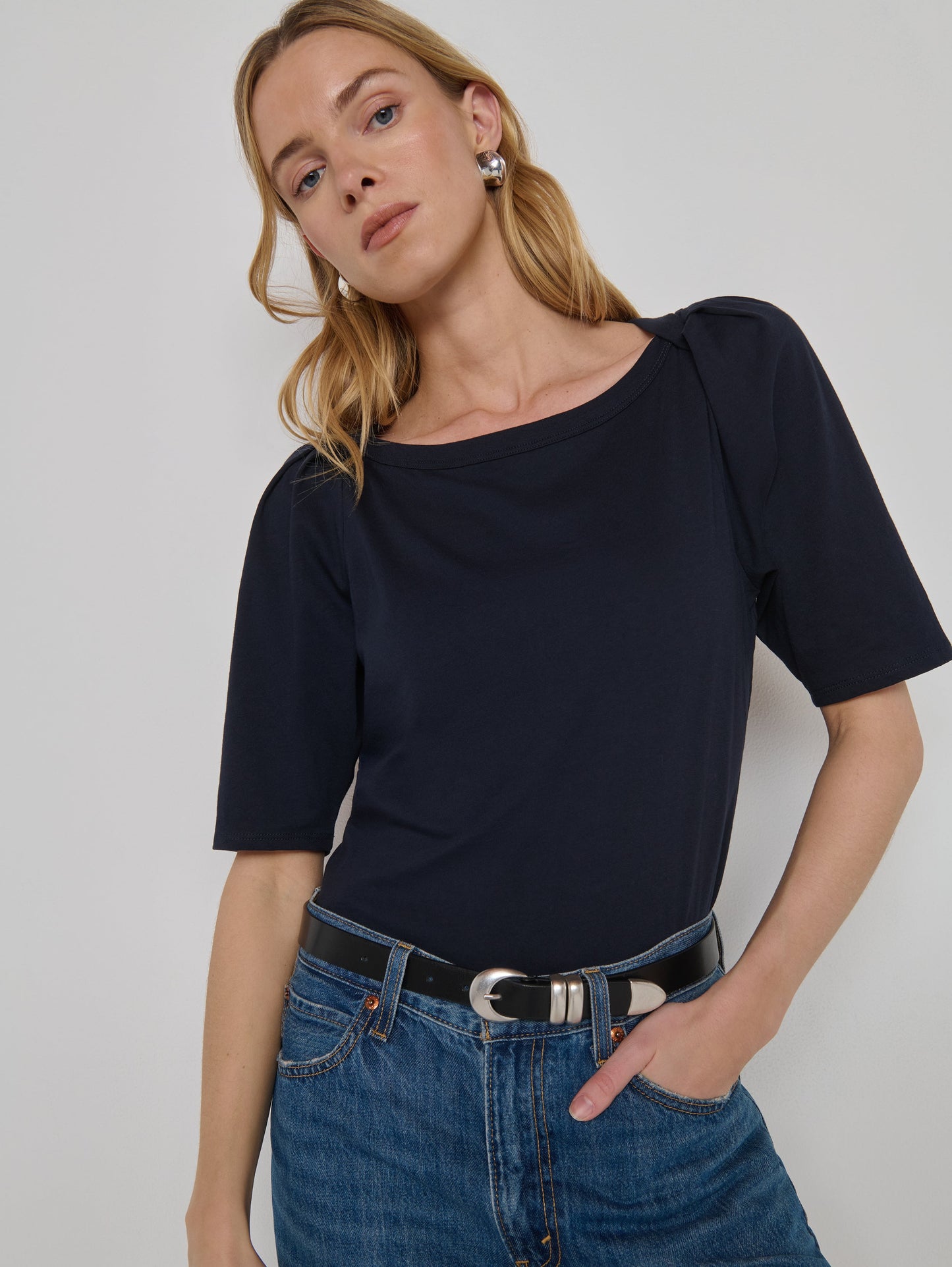 Nation LTD "Deana" Solid Enveope Tee-Night Sky