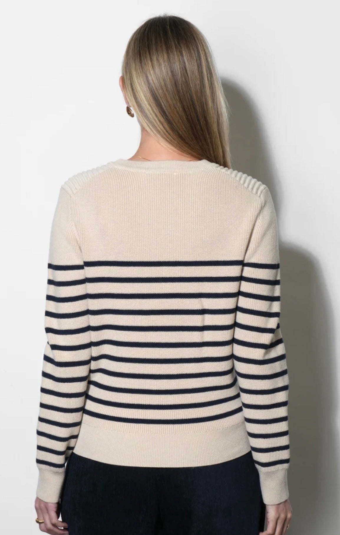 Greylin “Libby” Stripe Sweater- Almond