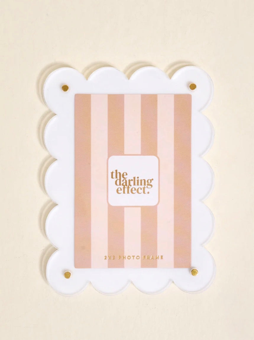 The Darling Effect Mini Acrylic Picture Frame Magnet-White