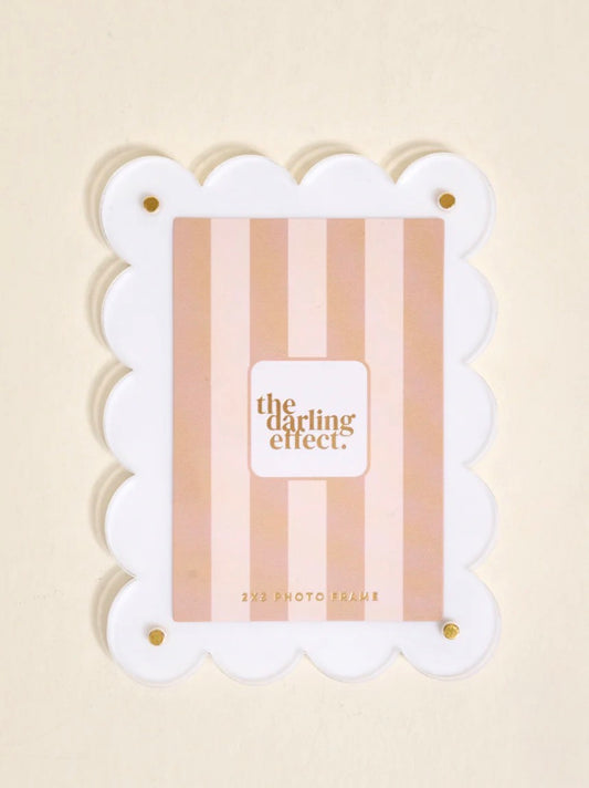 The Darling Effect Mini Acrylic Picture Frame Magnet-White