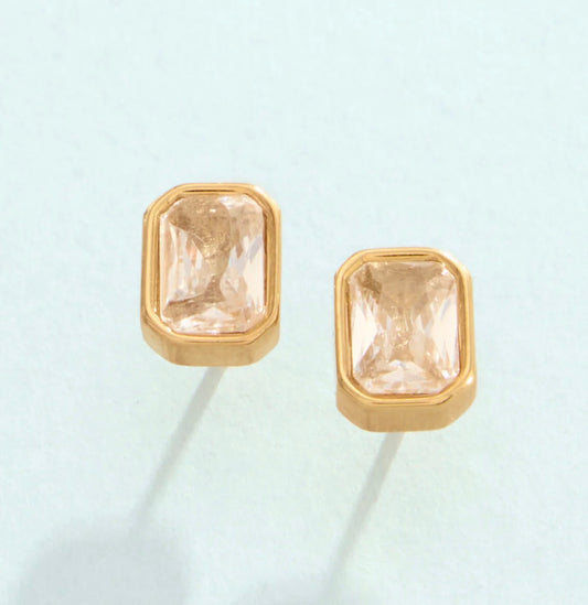 Spartina 449 SP Columbia Square Stud Earrings-Crystal