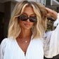 DIFF Eyewear "Lainey"  Espresso Tortoise Oval Sunglasses