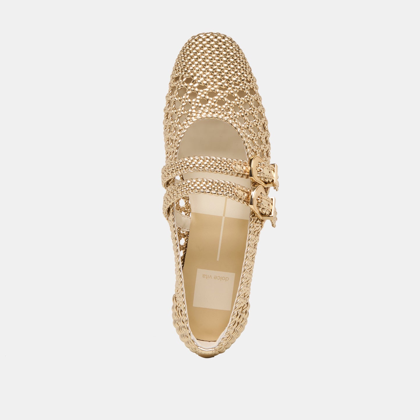 Dolce Vita "Baylee" Woven Ballet Flat-Gold Woven Stella
