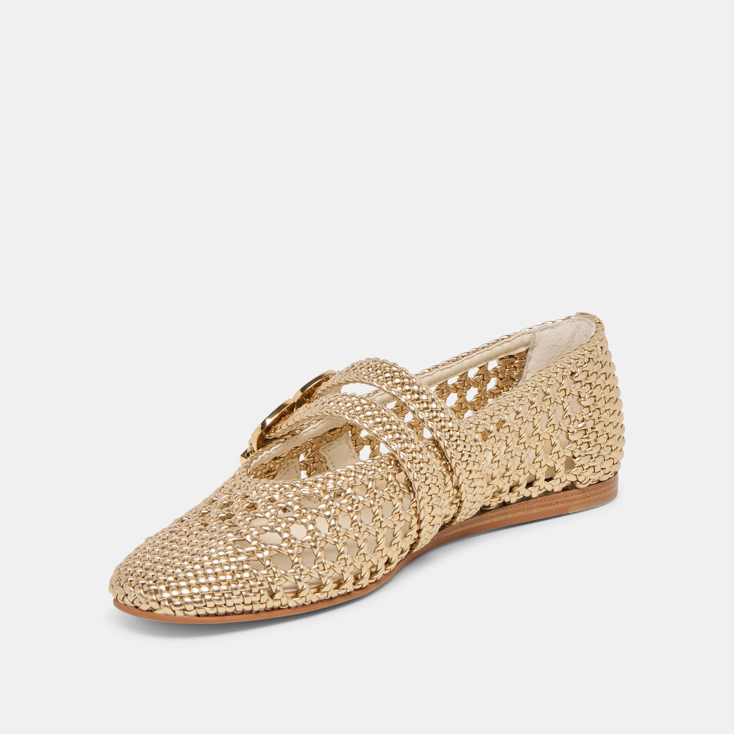 Dolce Vita "Baylee" Woven Ballet Flat-Gold Woven Stella
