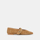 Dolce Vita "Mikela" Perforated Suede Ballet Flat-Light Brown
