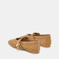 Dolce Vita "Mikela" Perforated Suede Ballet Flat-Light Brown