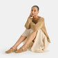 Dolce Vita "Mikela" Perforated Suede Ballet Flat-Light Brown