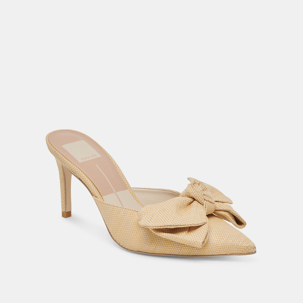 Dolce Vita "Kayli" Heels-Lt Natural Raffia