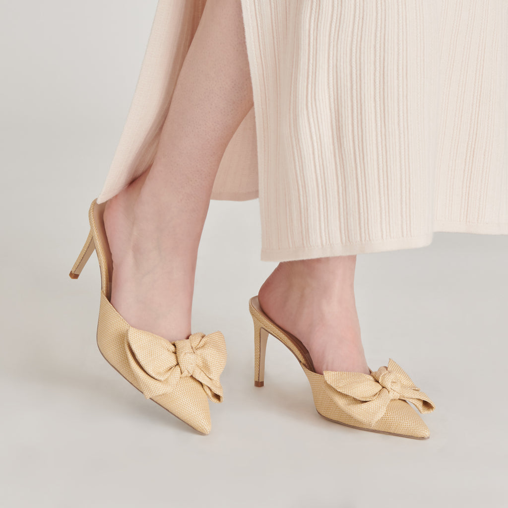 Dolce Vita "Kayli" Heels-Lt Natural Raffia