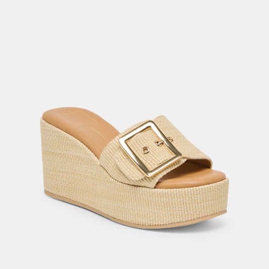 Dolce Vita “Jilian” Wide Wedges-Lt Natural Raffia