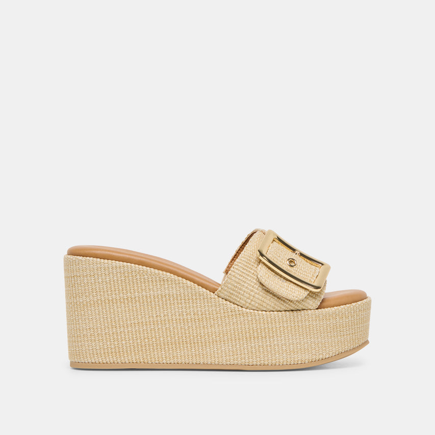 Dolce Vita “Jilian” Wide Wedges-Lt Natural Raffia