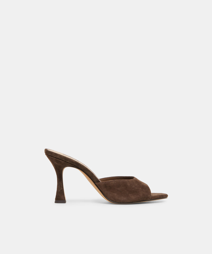 Dolce Vita "Rosha" Heels-Dark Brown Suede