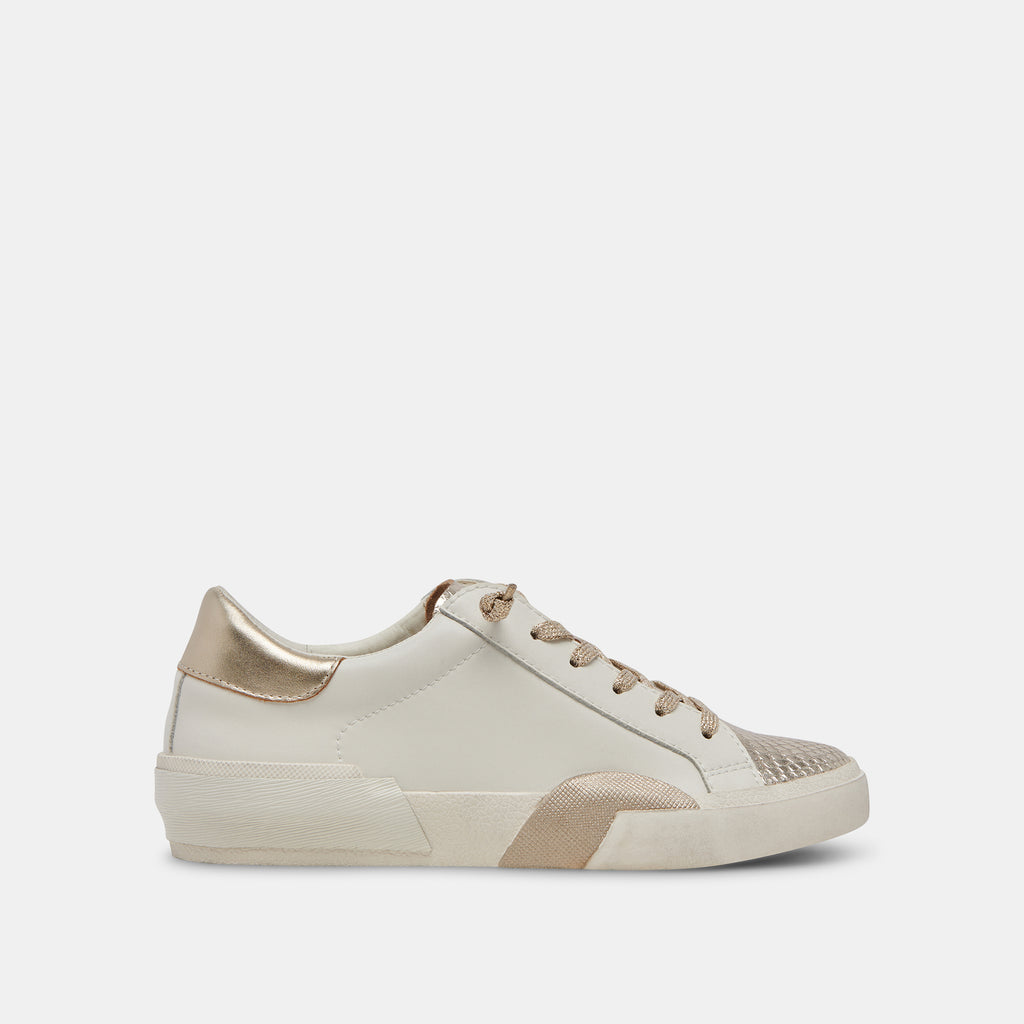 Dolce Vita "Zina" Sneaker-White Gold Leather