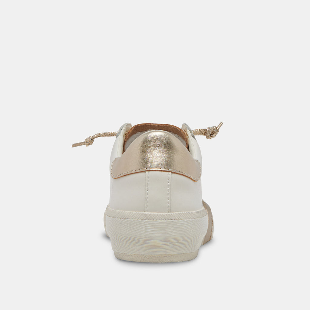 Dolce Vita "Zina" Sneaker-White Gold Leather