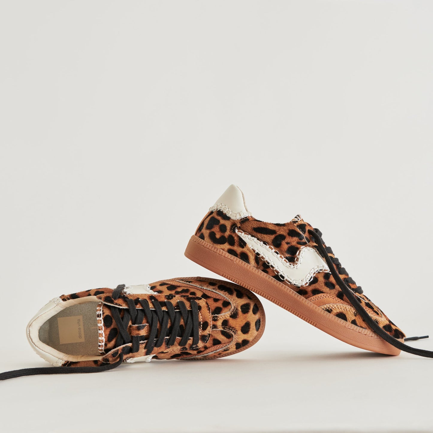 Dolce Vita Notice Stitch Sneakers - Dark Leopard Calf Hair