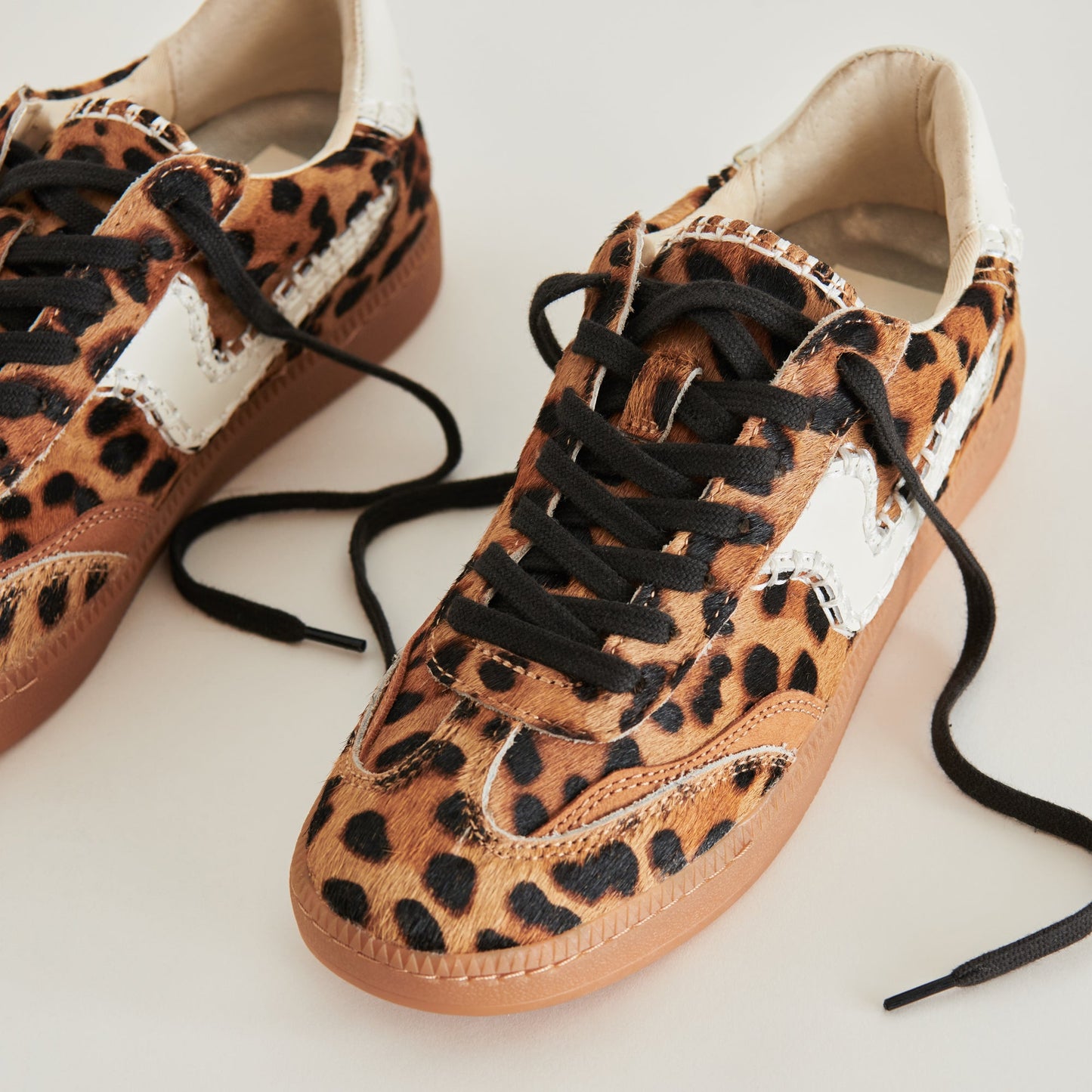 Dolce Vita Notice Stitch Sneakers - Dark Leopard Calf Hair