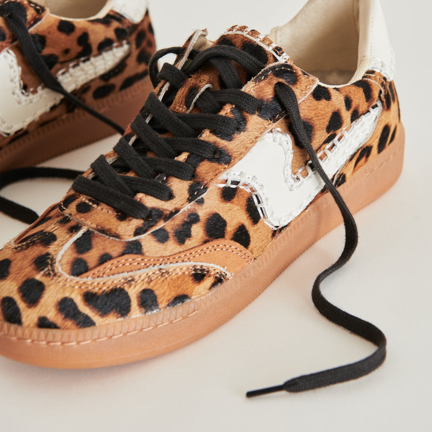 Dolce Vita Notice Stitch Sneakers - Dark Leopard Calf Hair