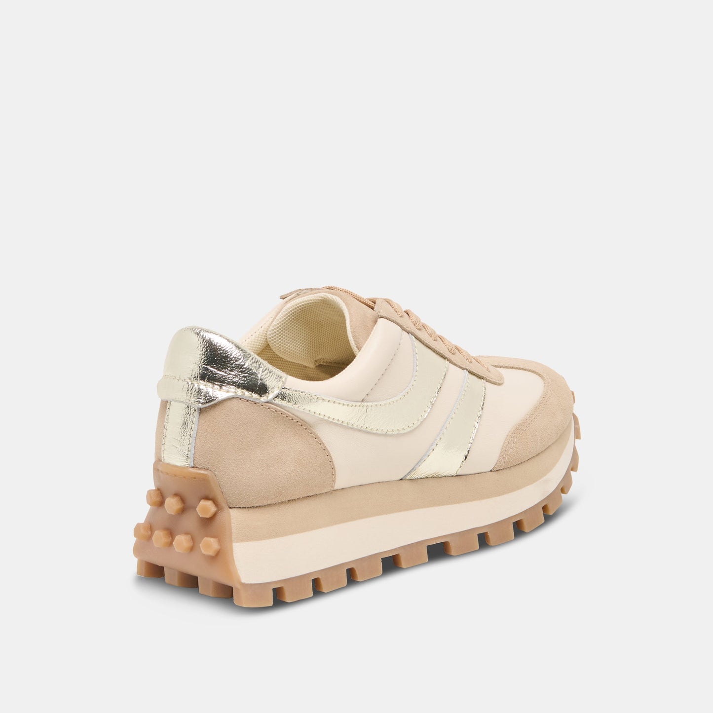 Dolce Vita "Tresa" Sneakers-White Gold Suede