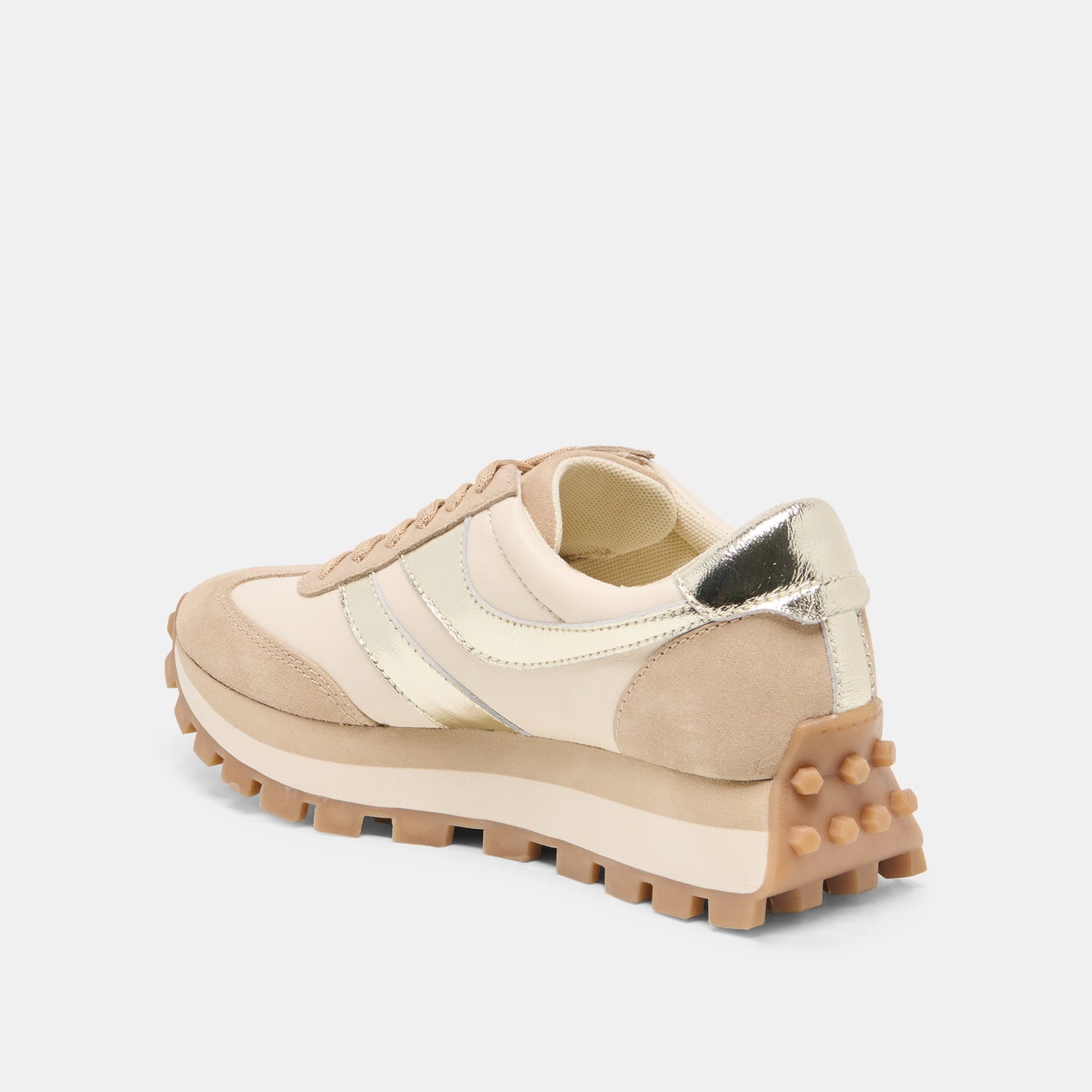 Dolce Vita "Tresa" Sneakers-White Gold Suede