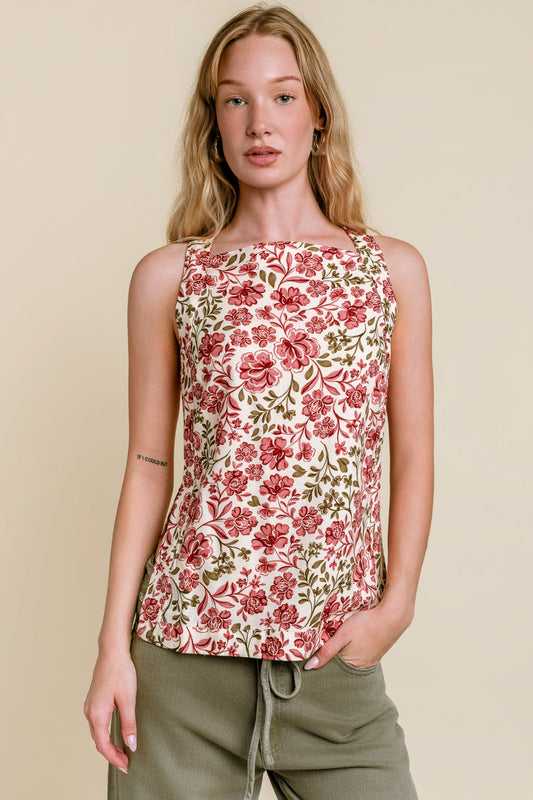 Mink Pink “Posey” Tunic Top-Chintz Floral
