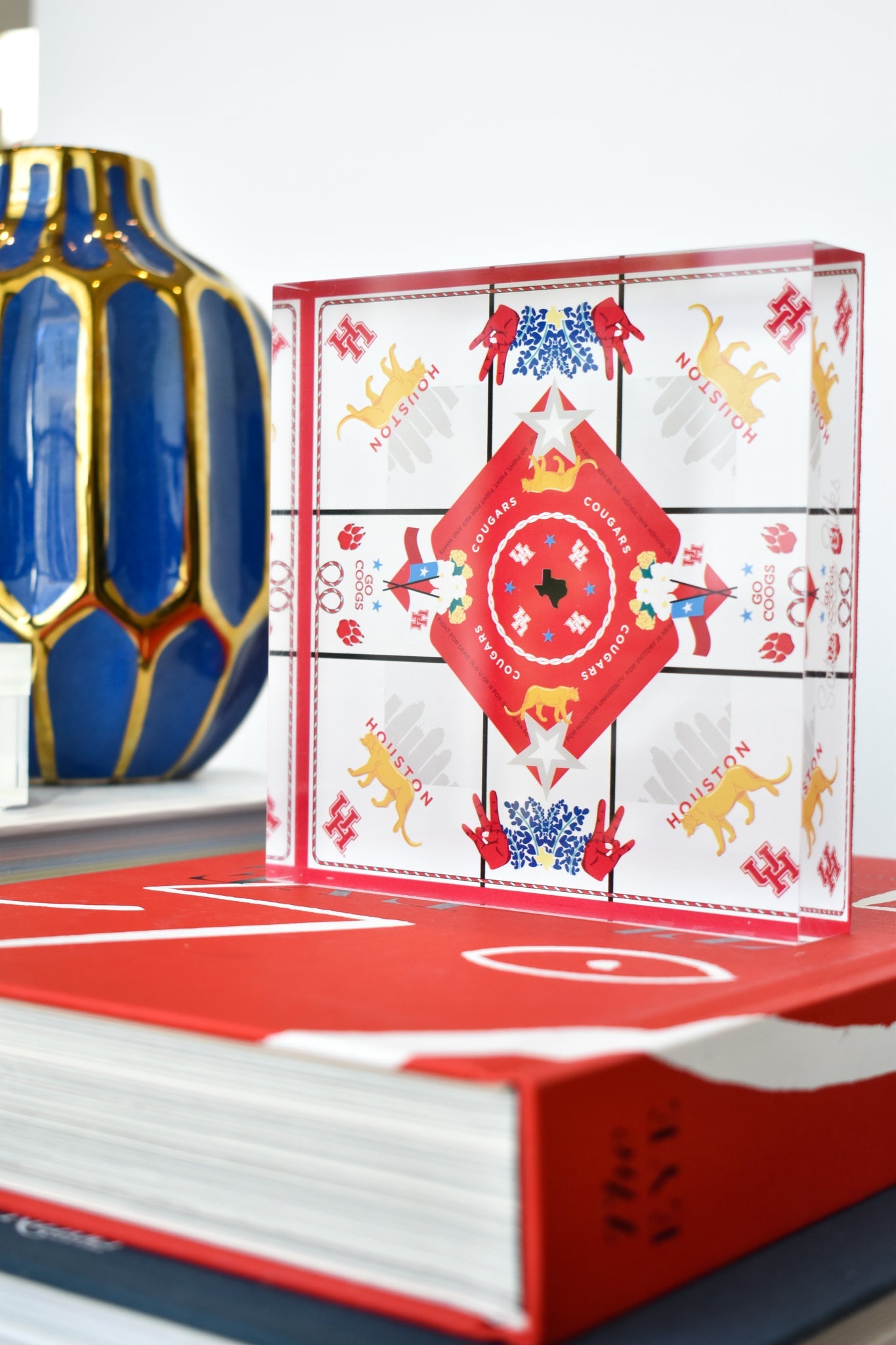 Saturday Silks "Houston Cougars" Acrylic Block