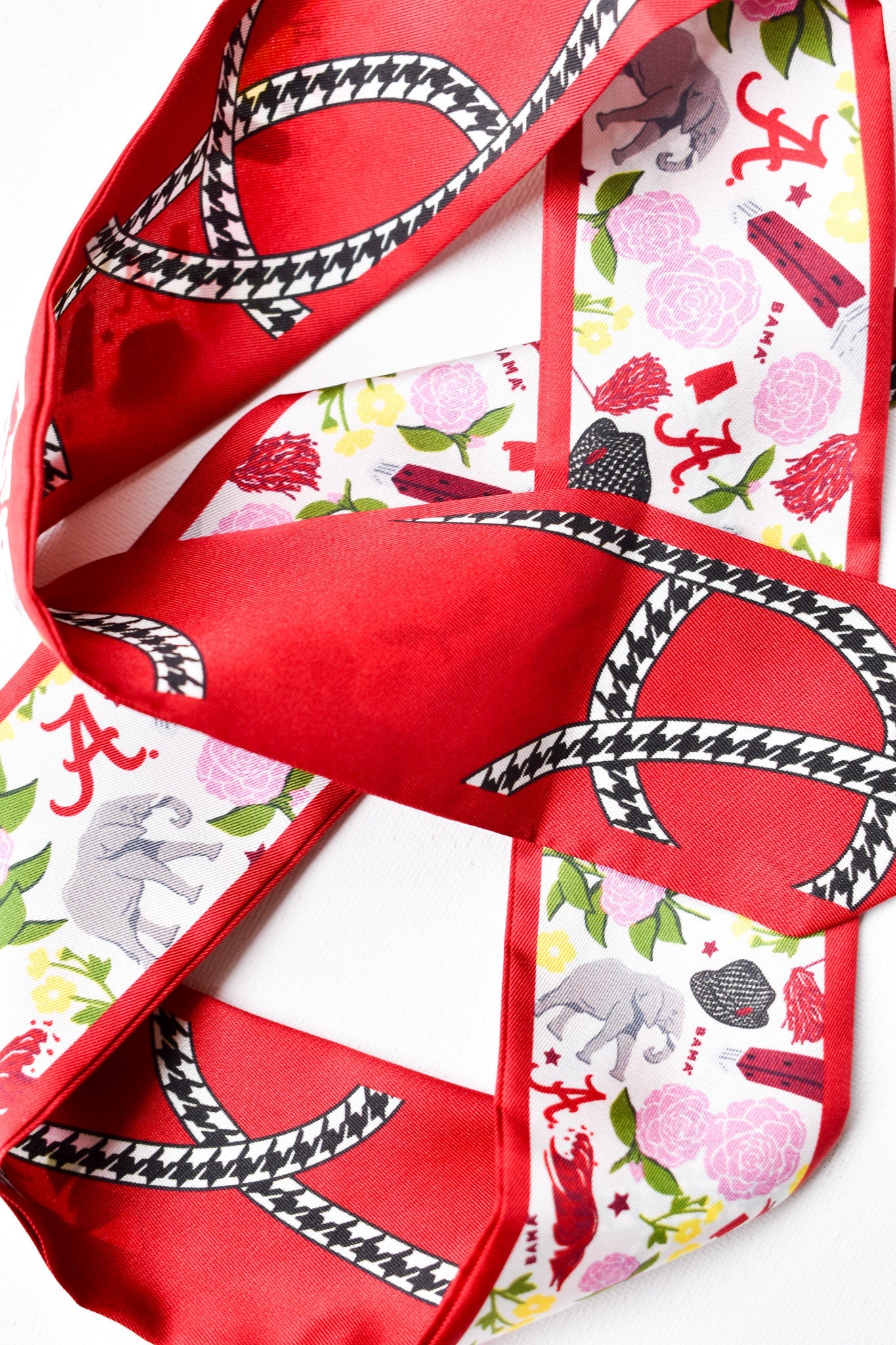 Saturday Silks "Alabama Crimson Tide" Skinny Scarf
