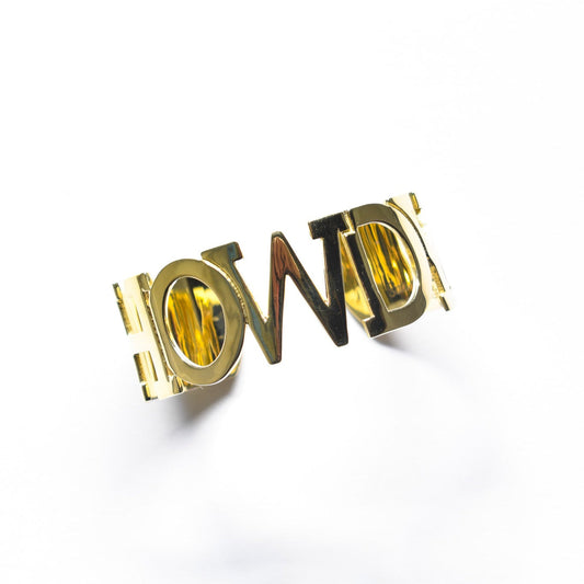 Saturday Silks "Howdy" Gameday Cuff Bracelet-Gold