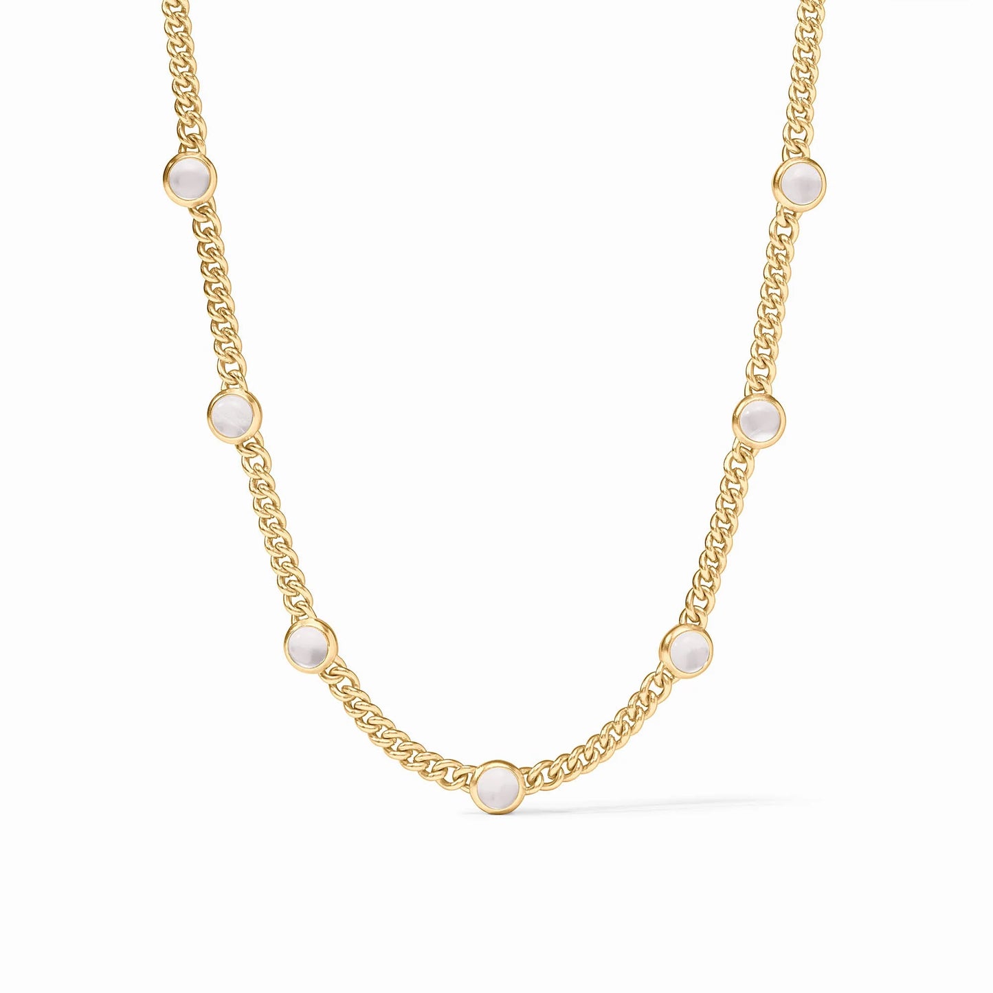 Julie Vos "Dolce Delicate Station Necklace"- Iridescent Clear Crystal