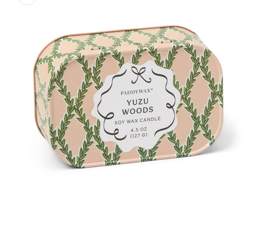 Paddywax Cherie Printed Tin - Yuzu Woods