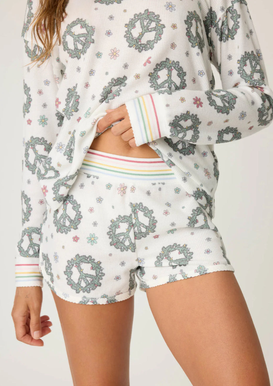 PJ Salvage "Joy to the World" Sleep Short-Ivory