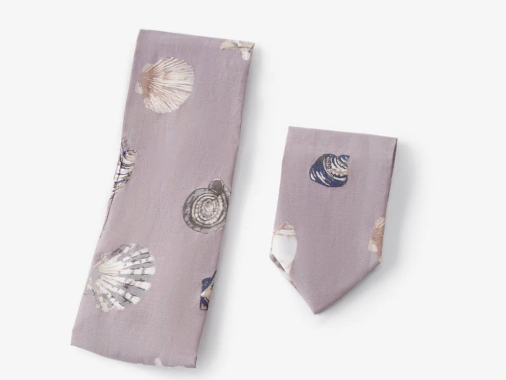 Milkbarn Kids "Purple Seashells" Bow Twist Knotted Headband