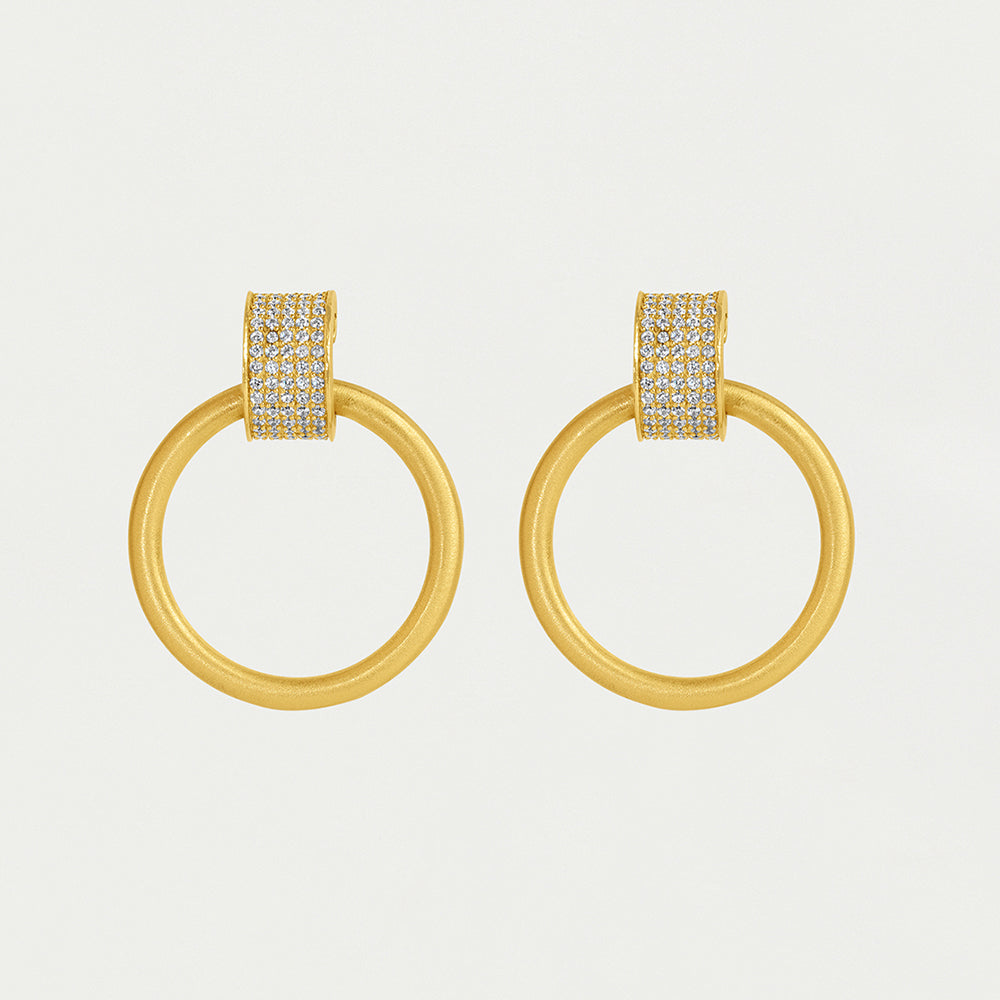 Dean Davidson Petit Pave Drop Hoops-White Topaz