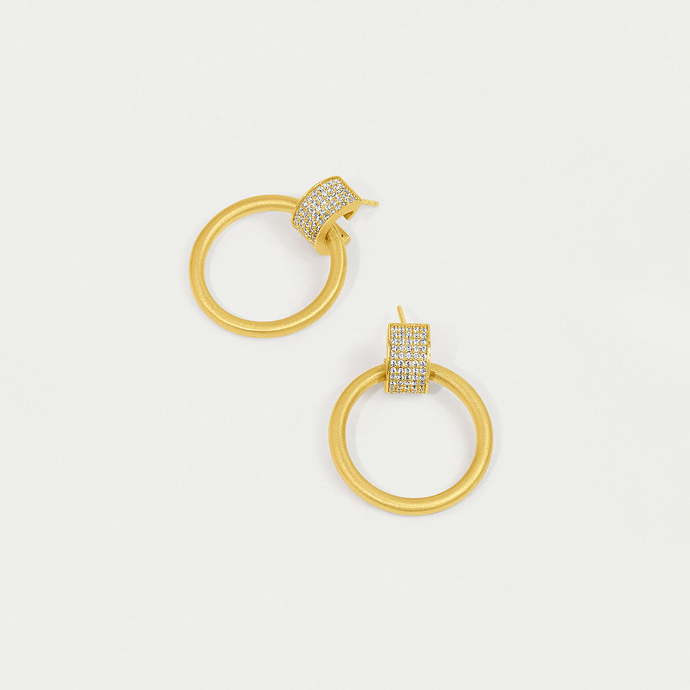 Dean Davidson Petit Pave Drop Hoops-White Topaz