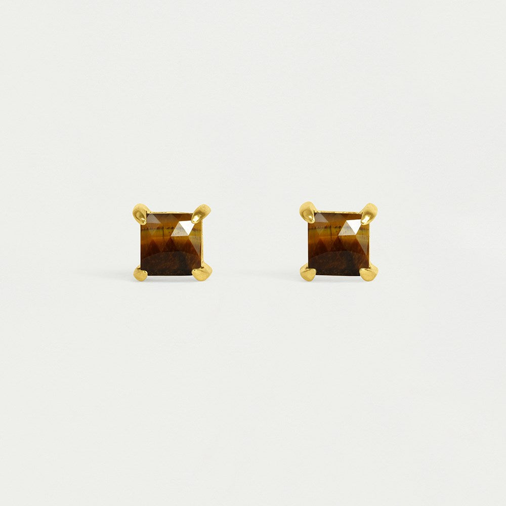 Dean Davidson "Nomad" Midi Gemstone Studs-Tiger's Eye