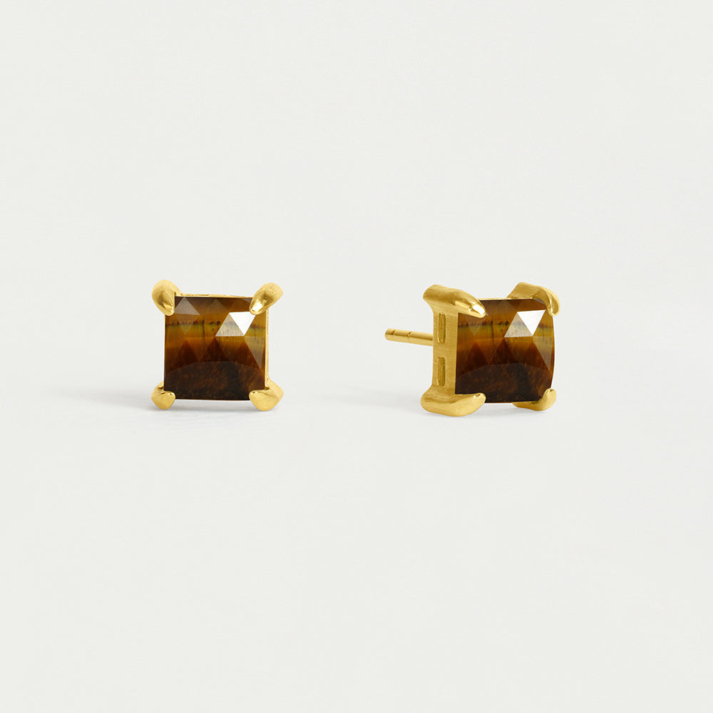 Dean Davidson "Nomad" Midi Gemstone Studs-Tiger's Eye