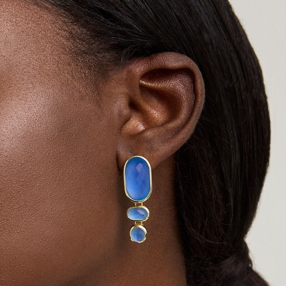 Dean Davidson "Mercer" Gemstone Statement Drop Earring-Iridescent Midnight Blue